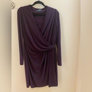 Eggplant Lauren Ralph Lauren size 14 jersey sheath dress
